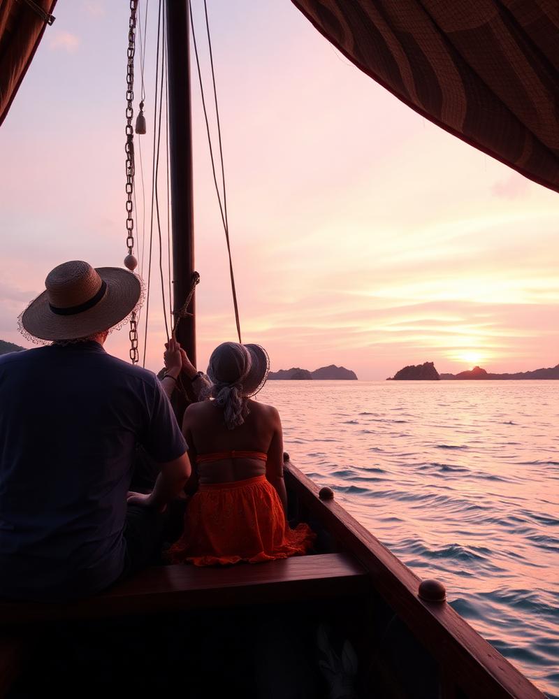Sunset on the boat